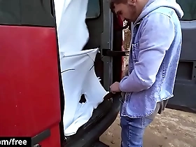 Tony gets in the van & undresses majk before get him on his knees to drill his ass - bromo